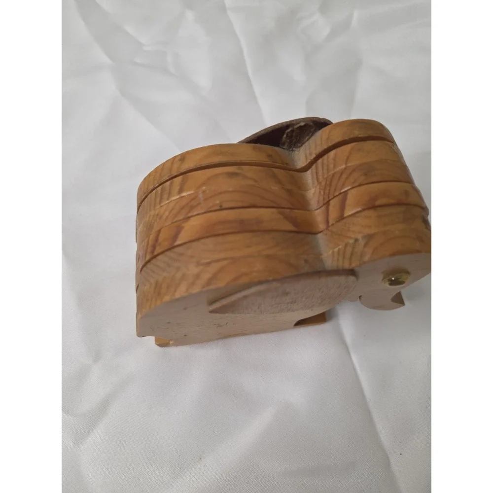 Wooden Elephant Coaster Set Of 4